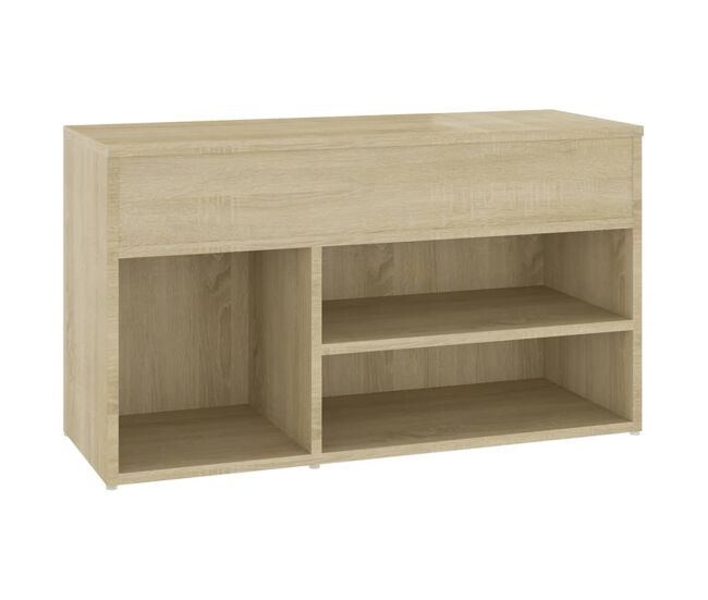 Vidaxl banco zapatero madera contrachapada roble sonoma 80x30x45 cm