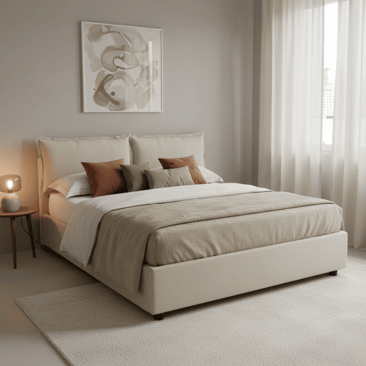 Cama de casal de tecido