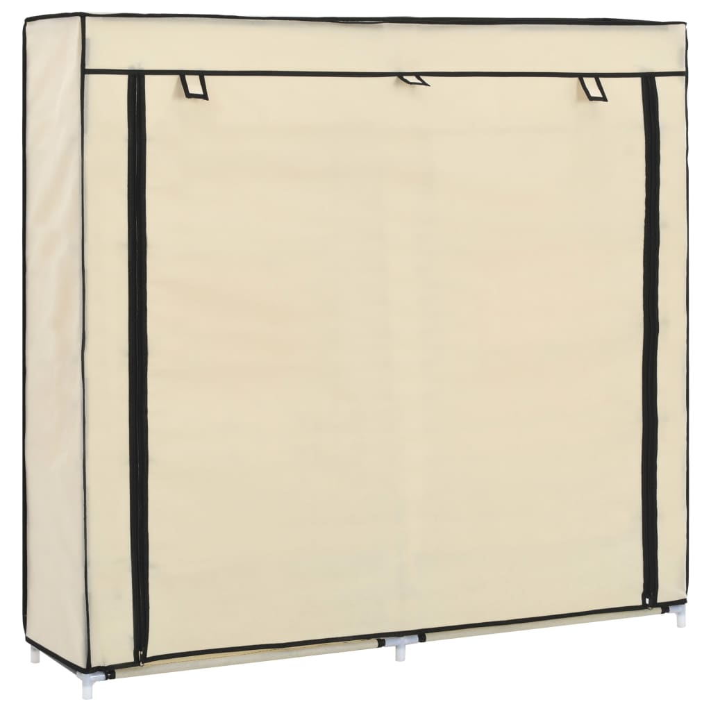 Vidaxl mueble zapatero con funda de tela color crema 115x28x110 cm