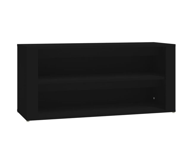 Vidaxl mueble zapatero de madera contrachapada negro 100x35x45 cm