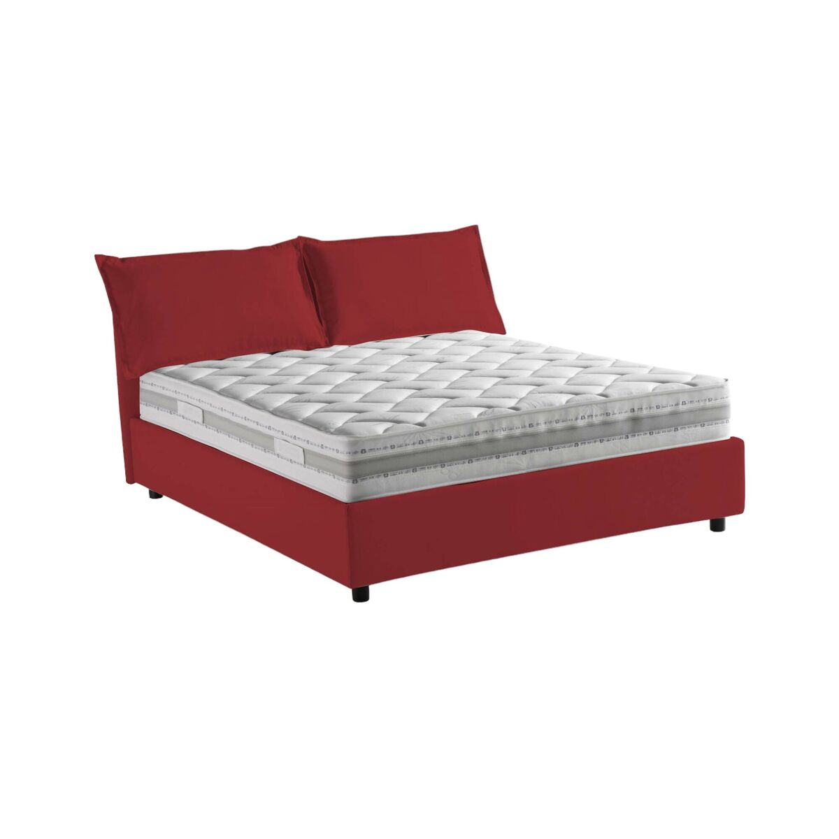 Cama de casal de tecido 155x205 Rojo
