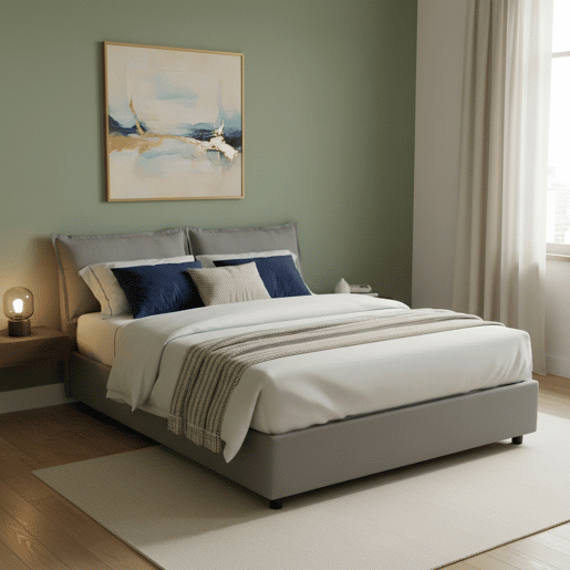 Cama de casal de tecido Cama de casal de tecido