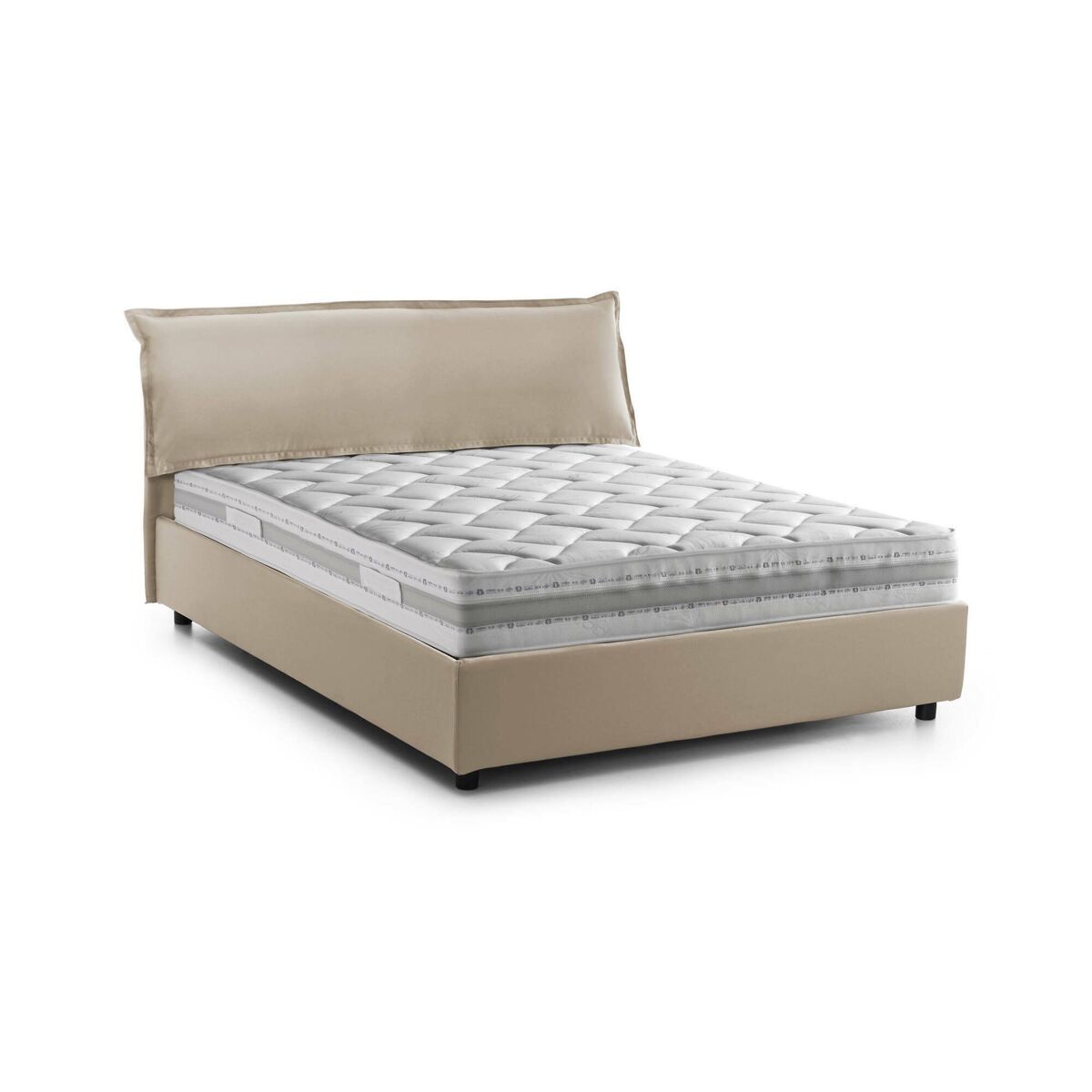 Cama de casal de tecido 175x215 Beige