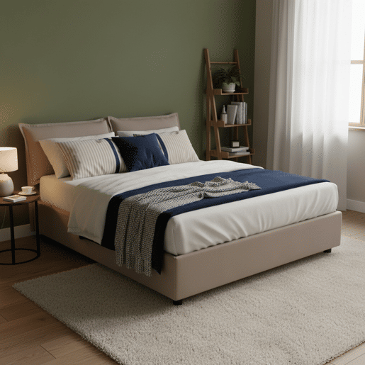 Cama de casal de tecido