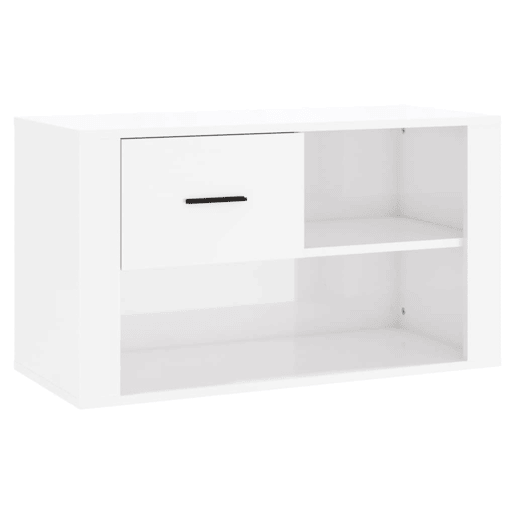 vidaXL Sapateira 80x35x45 cm derivados de madeira branco brilhante vidaXL Sapateira 80x35x45 cm derivados de madeira branco brilhante