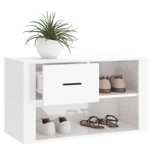vidaXL Sapateira 80x35x45 cm derivados de madeira branco brilhante vidaXL Sapateira 80x35x45 cm derivados de madeira branco brilhante
