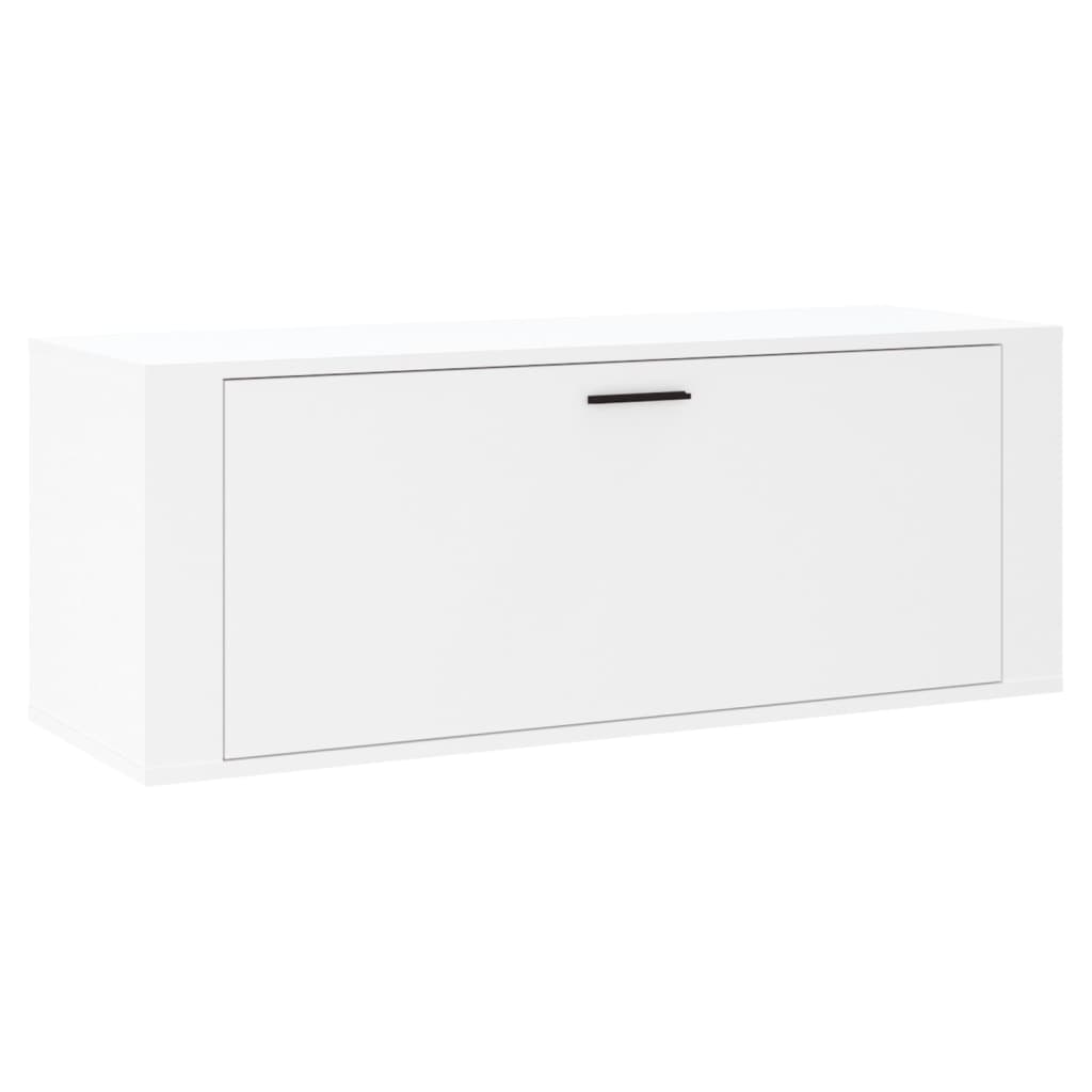 Vidaxl mueble zapatero pared madera contrachapada blanco 100x35x38 cm