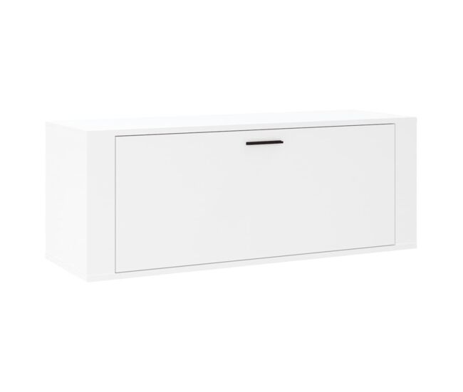 Vidaxl mueble zapatero pared madera contrachapada blanco 100x35x38 cm