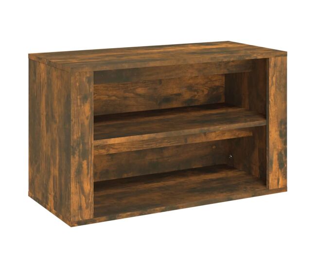 Vidaxl mueble zapatero madera contrachapada roble ahumado 75x35x45 cm