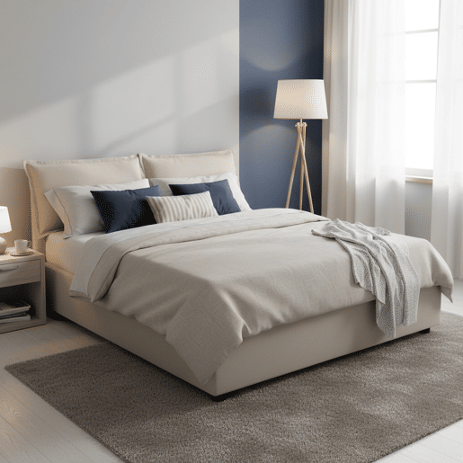 Cama de casal de tecido