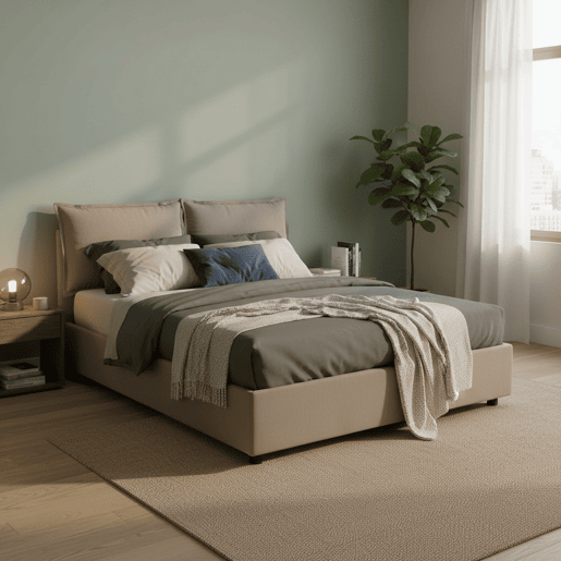 Cama de casal de tecido