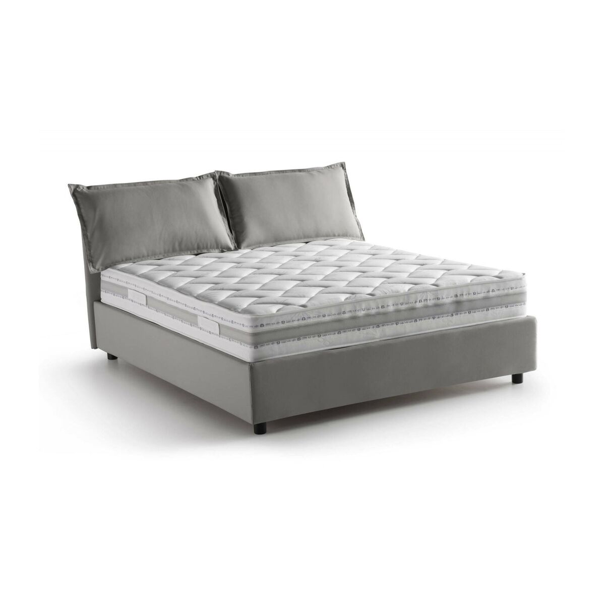 Cama de casal de tecido 155x205 Gris