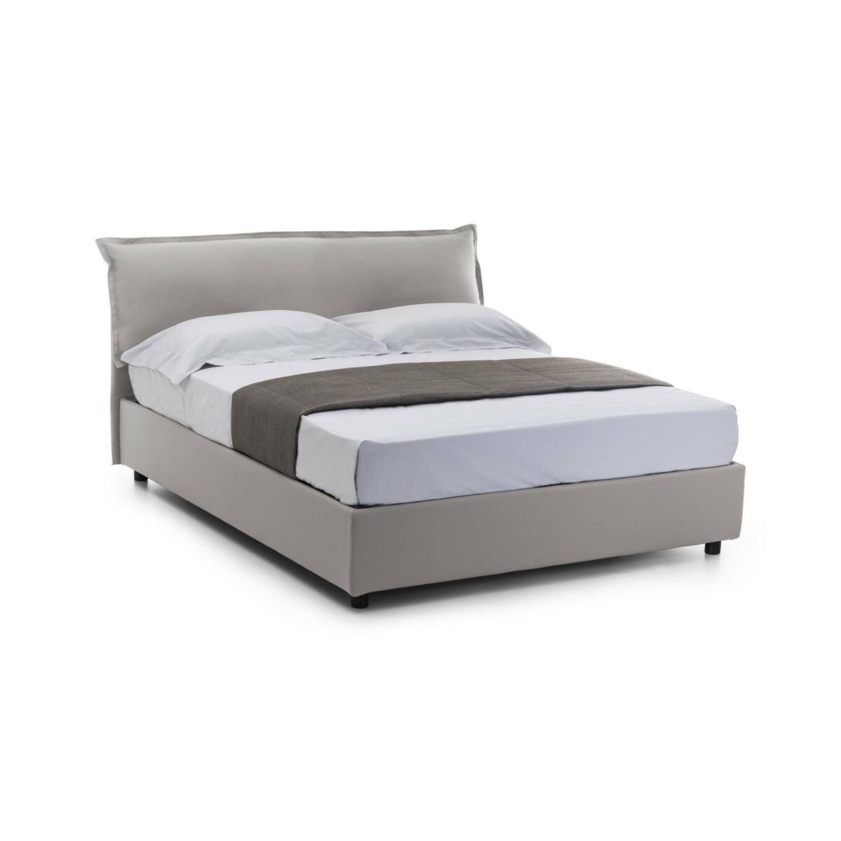 Cama de casal de tecido 175x215 Gris