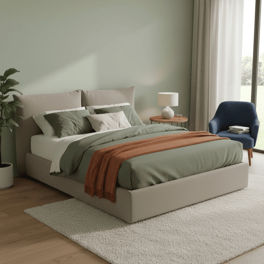 Cama de casal de tecido Cama de casal de tecido