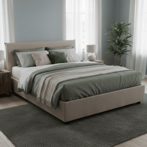 Cama de casal de tecido Cama de casal de tecido