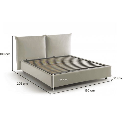 Cama de casal de tecido