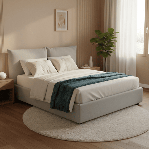 Cama de casal de tecido Cama de casal de tecido