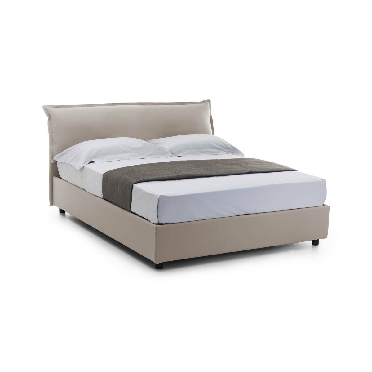 Cama de casal de tecido 175x215 Gris Claro