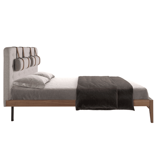 ANGEL CERDA Cama tufada em tecido cinzento ANGEL CERDA Cama tufada em tecido cinzento