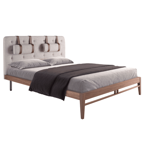 ANGEL CERDA Cama tufada em tecido cinzento ANGEL CERDA Cama tufada em tecido cinzento