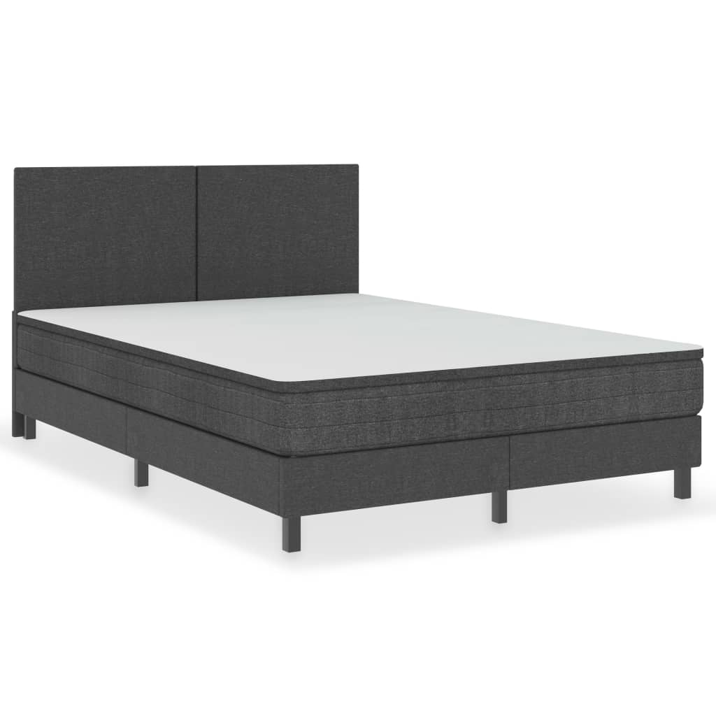 estructura de cama box spring tela gris 140x200 cm