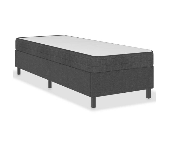Estructura de cama box spring tela gris 100x200 cm