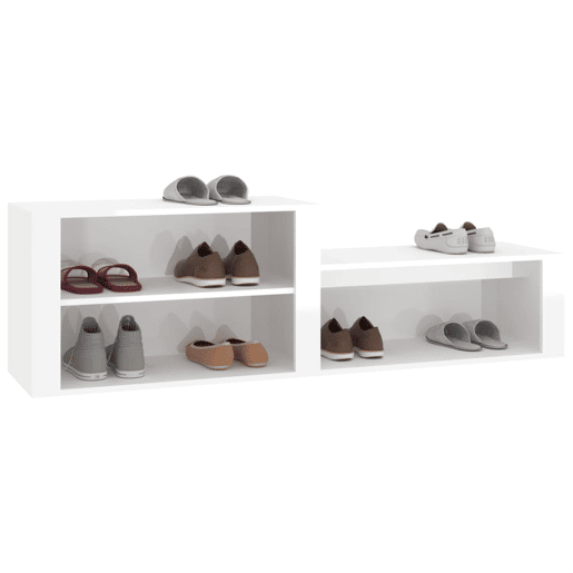 vidaXL Sapateira 150x35x45 cm derivados de madeira branco brilhante vidaXL Sapateira 150x35x45 cm derivados de madeira branco brilhante