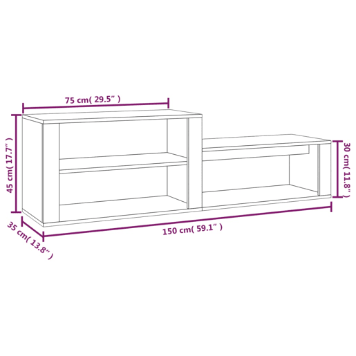 vidaXL Sapateira 150x35x45 cm derivados de madeira branco brilhante vidaXL Sapateira 150x35x45 cm derivados de madeira branco brilhante