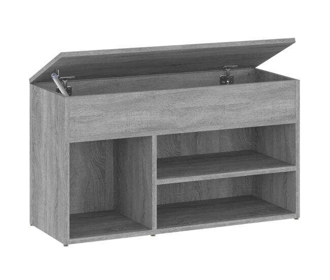 Vidaxl banco zapatero madera contrachapada gris sonoma 80x30x45 cm