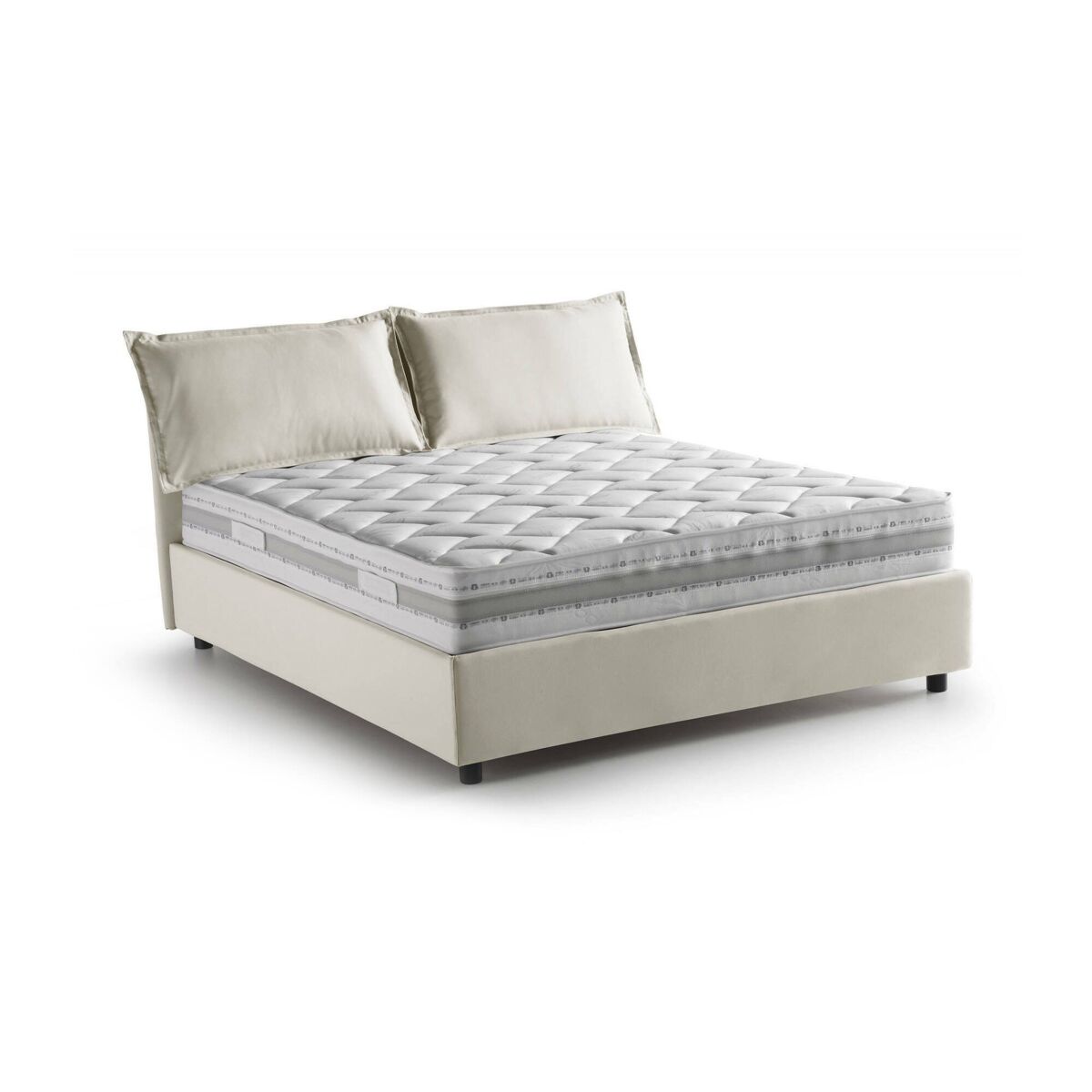 Cama de casal de tecido 155x205 Beige