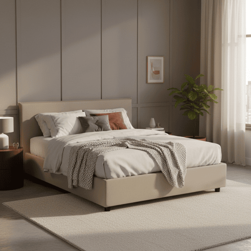 Cama de casal de tecido Cama de casal de tecido