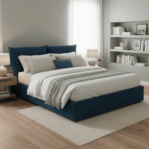 Cama de casal de tecido