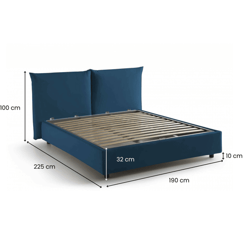 Cama de casal de tecido