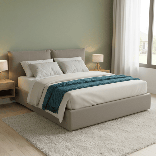 Cama de casal de tecido