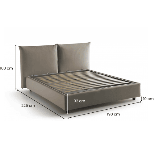 Cama de casal de tecido