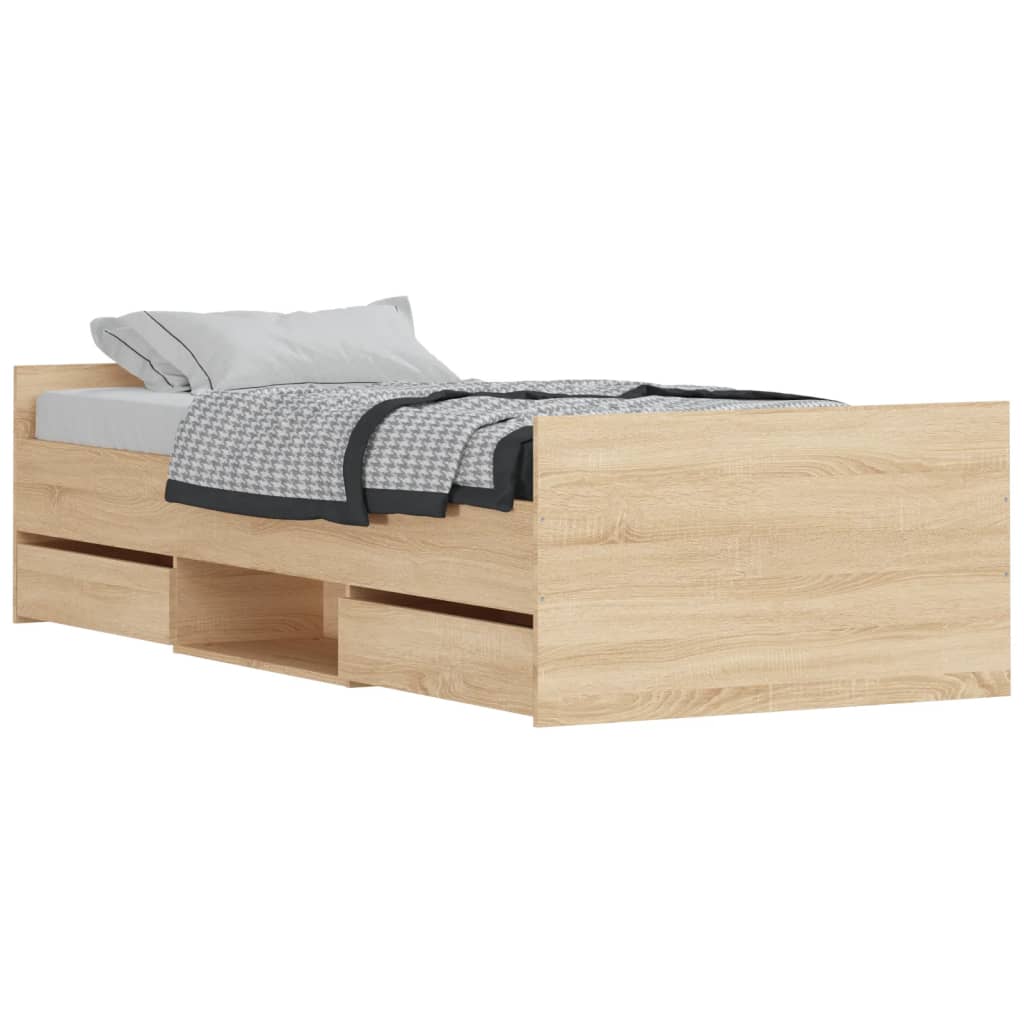 Estructura de cama 90x200 Roble