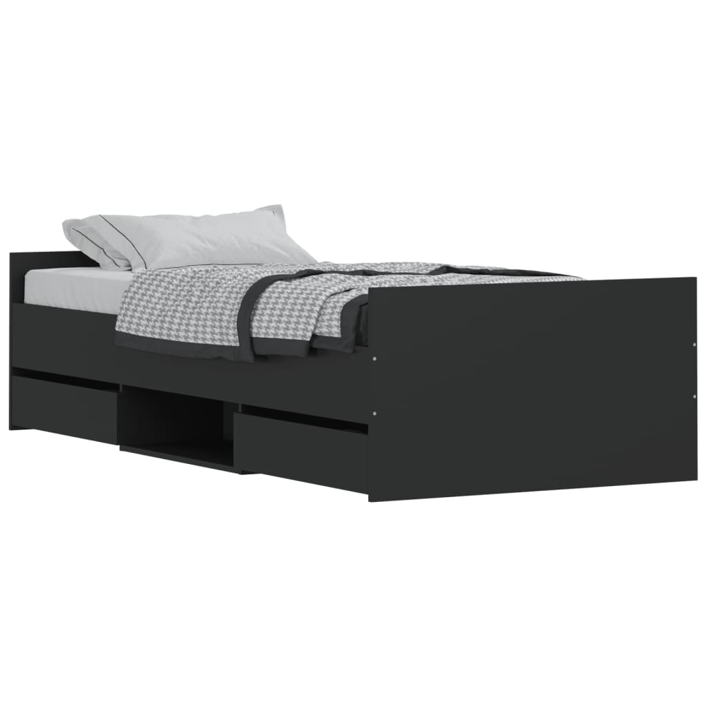 Estructura de cama 90x200 Negro
