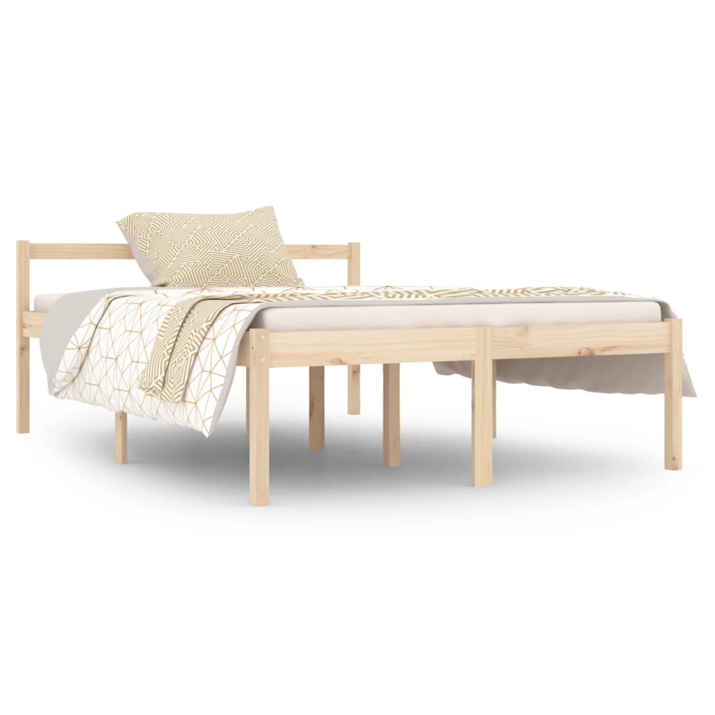 Estructura de cama de madera maciza de pino 140x190 cm