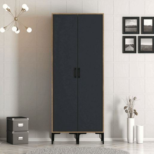 Armário 2 portas com efeito madeira