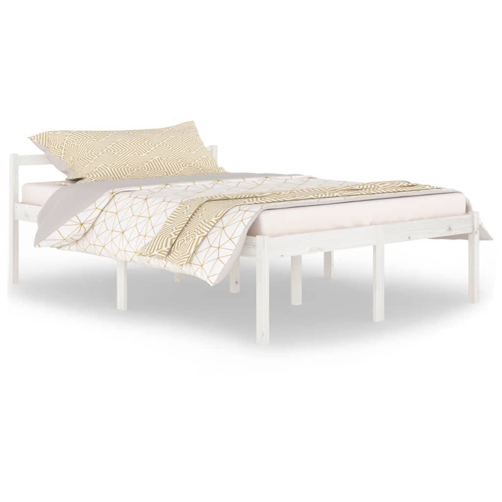 Estructura de cama madera maciza de pino blanca 140x200 cm