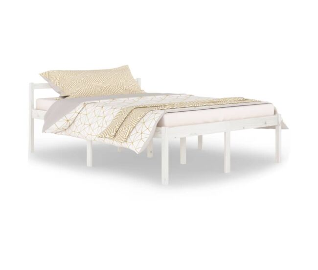 Estructura de cama madera maciza de pino blanca 140x200 cm