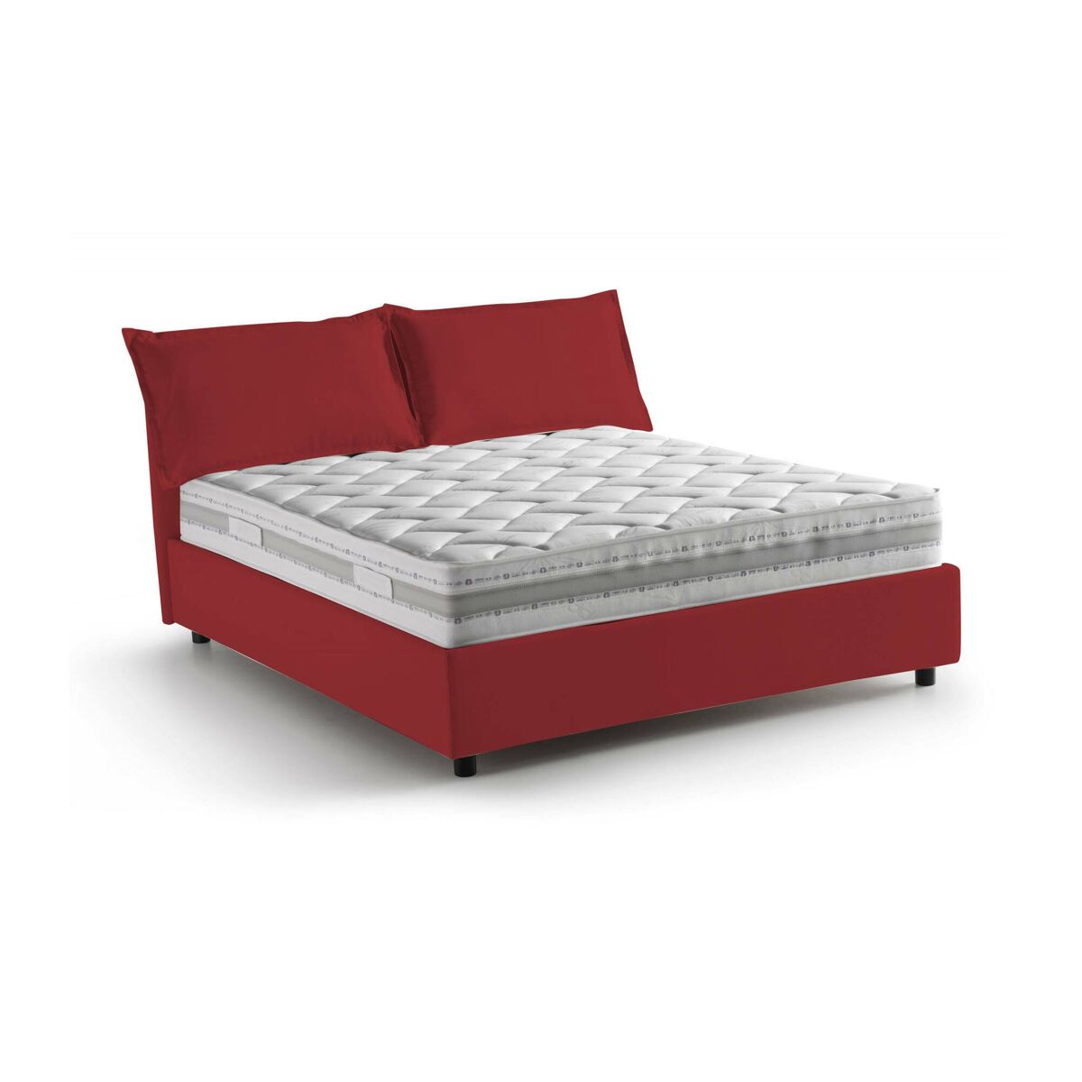 Cama de casal de tecido 175x215 Rojo