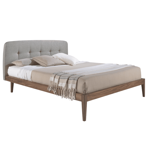 ANGEL CERDA Cama tufada em tecido cinzento ANGEL CERDA Cama tufada em tecido cinzento