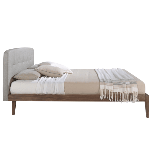 ANGEL CERDA Cama tufada em tecido cinzento ANGEL CERDA Cama tufada em tecido cinzento