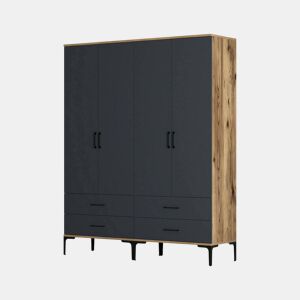 Guarda-roupa grande com efeito de madeira
