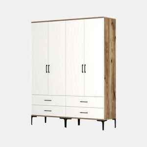 Guarda-roupa grande com efeito de madeira
