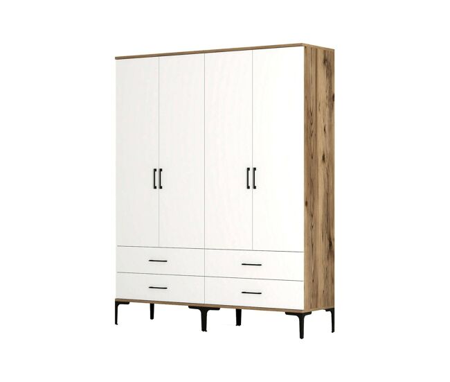 Guarda-roupa grande com efeito de madeira