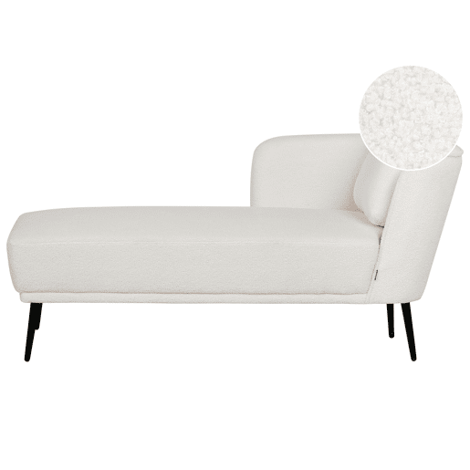 Chaise longue à direita ARTHEZE Bouclé Branco creme
