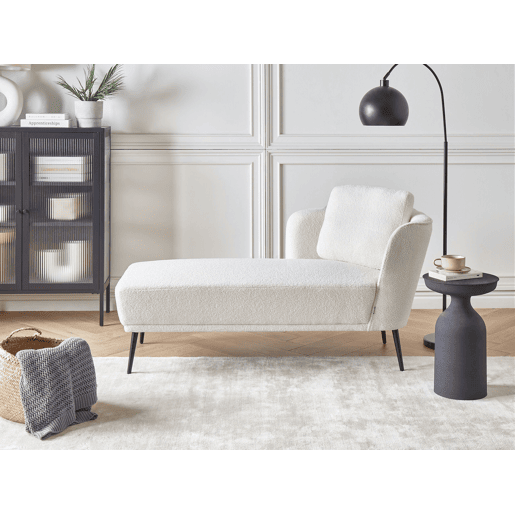 Chaise longue à direita ARTHEZE Bouclé Branco creme