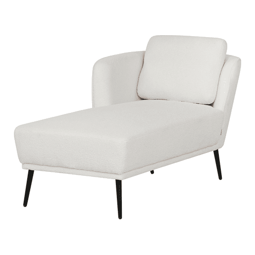 Chaise longue à direita ARTHEZE Bouclé Branco creme